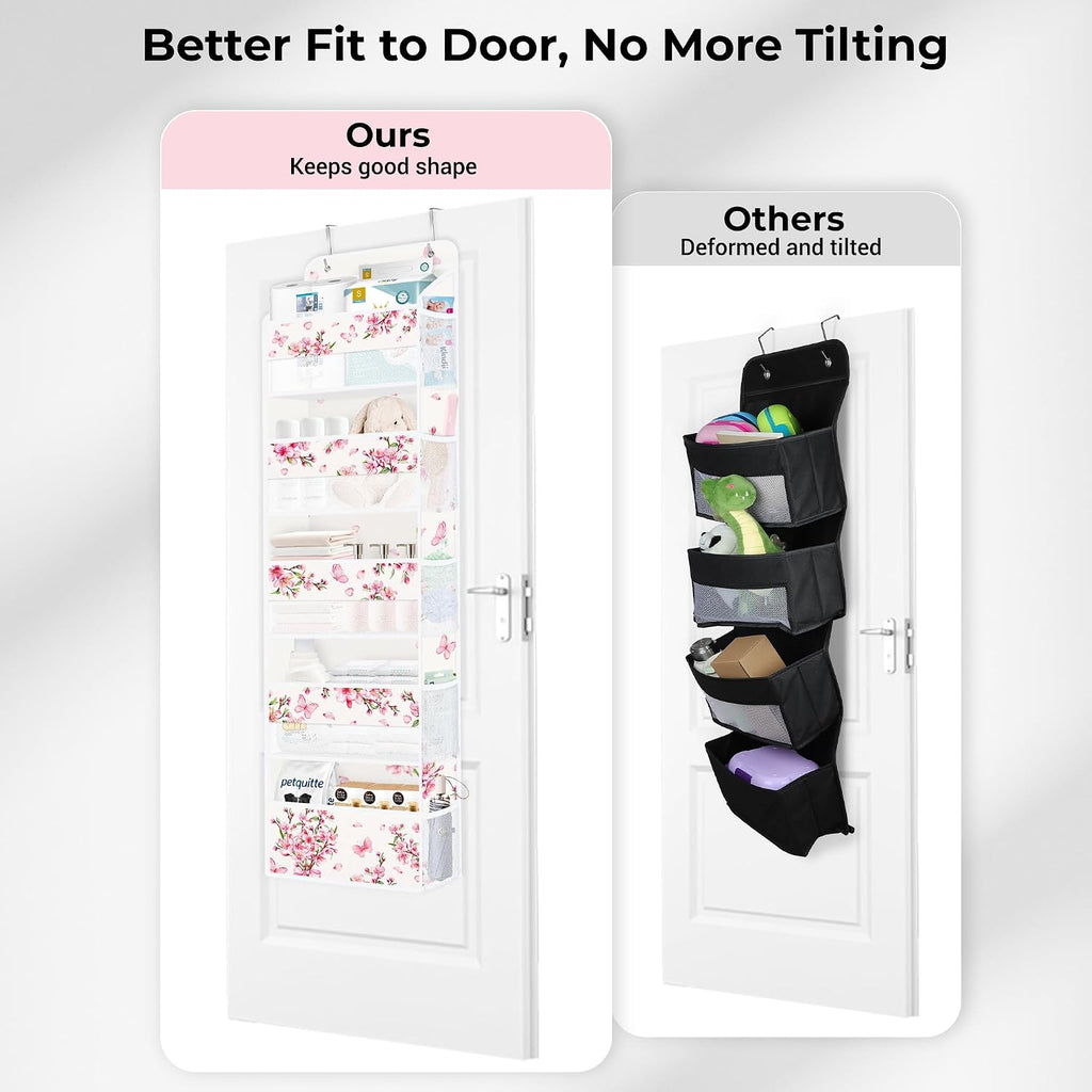 Clastyle Over the Door Organizer Diaper Toy Nursery Hanging Shelf, Flower
