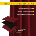 NICETOWN Blackout Burgundy Red Curtains and Drapes - Image 3