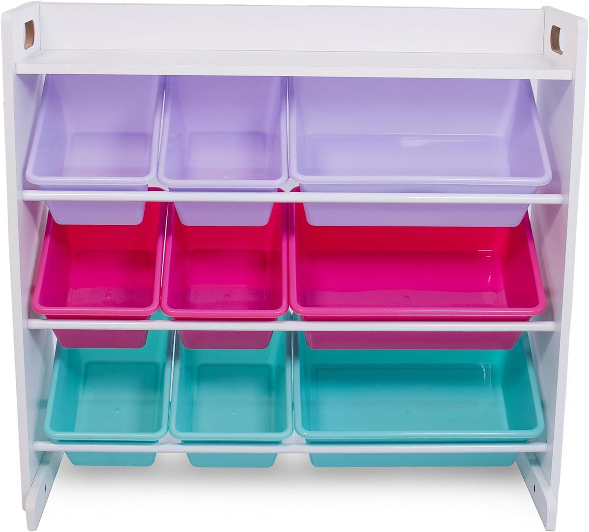 Humble Crew Kids Toy Organizer with Display Shelf, 9 Bins, 3 Tier Storage