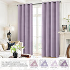 Yakamok Lilac 100% Blackout Curtains 96 Inches Long - Image 7