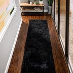 ORINOVA Black Shag Faux Rabbit Fluffy Fur Rugs by ORINOVA