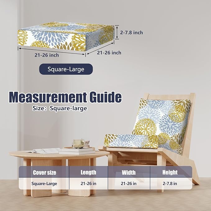 8Pcs Stretch Patio Cushion Covers, Outdoor Couch & Sofa Replacement Slipcovers - Image 2