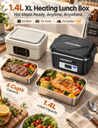 Cordless Electric Lunch Box Rechargeable for Men, 1.4L