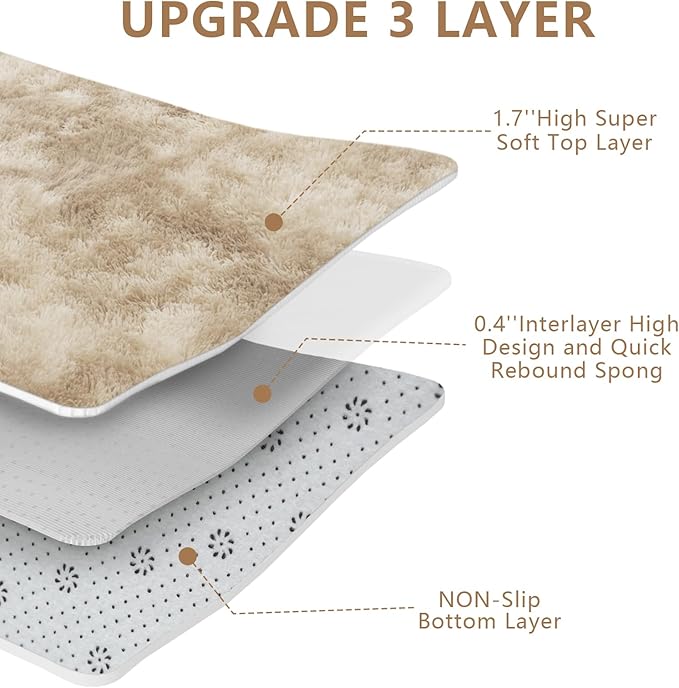 Shag Area Rugs for Bedroom Living Room, 5X8 Ultra Soft Fluffy Area Rugs for Dorm - Image 4