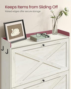 VASAGLE Narrow Shoe Storage Cabinet Organizer with 2 Flip Drawers