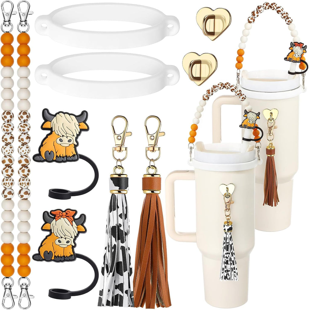 Tondiamo 2 Set Highland Cow Cup Accessories Set, Classic