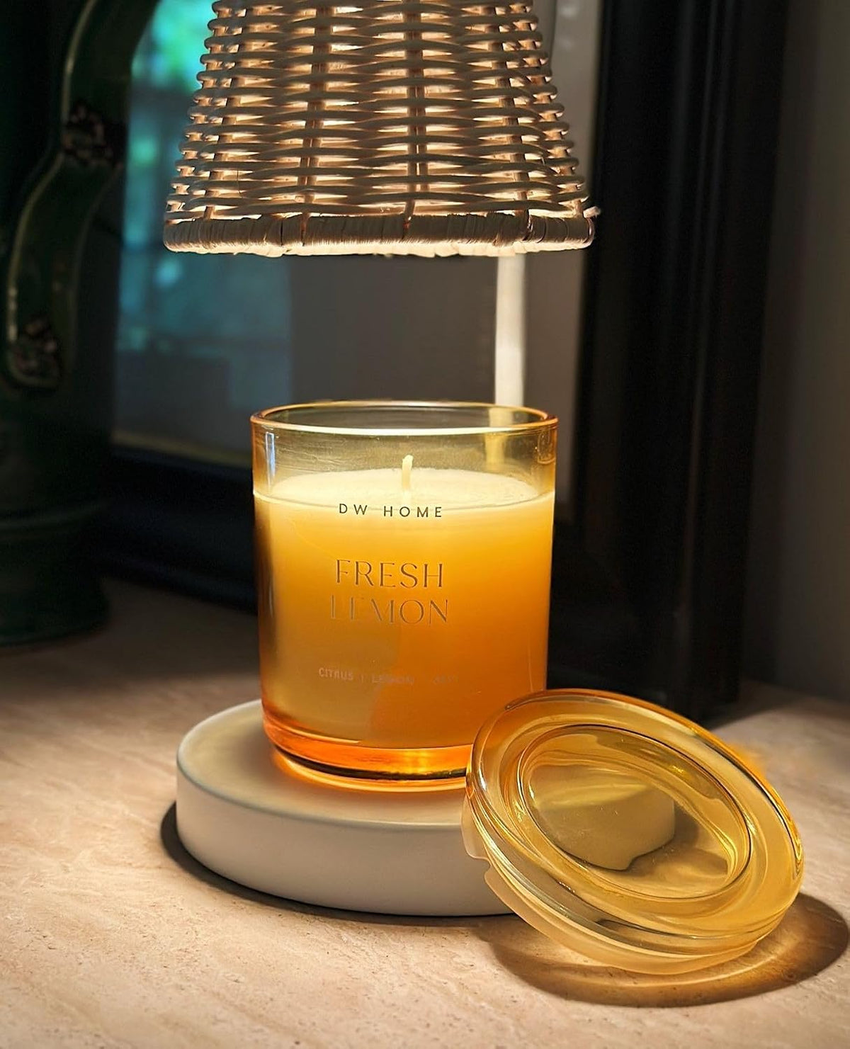 DW Home Fresh Lemon Scented Candles, 9 oz Single Wick Medium Jar, Up to 33 Hour Burn Time, Strong Long Lasting Bright Citrus Fragrance, Perfect for Home & Housewarming Gifts