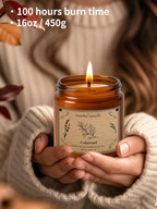 Candles for Home Scented, 16oz Large Jar Scented Candle – Cedarwood Soy Wax Candle with 100 Hour Burn Time, Long Lasting Aromatherapy Candle for Cozy Home Fragrance, Relaxation & Decorative Gift