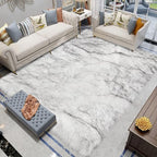 Latepis 10x14 White with Grey Tips Fur Rug by Latepis