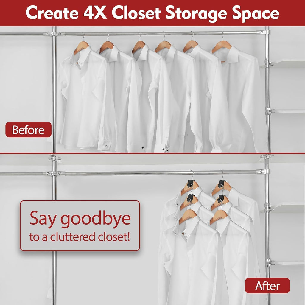 Space Saving Hanger Hooks 100Pcs, Upgrade Heavy Duty Hanger Connector Hooks