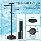 63 Inch Pool Towel Rack Outdoor with Built-in Tray and Wheels