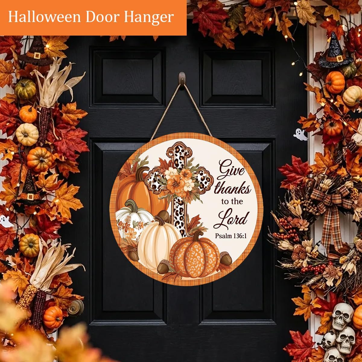 Give Thanks to the Lord Fall Decorations Sign for Home, Fall Christian Sign