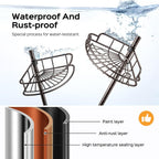 HAMITOR Corner Bathroom Organizer, 4-Tier Tension Pole Shower Caddy, Bronze