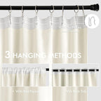 MIULEE Cream Back Tab Blackout Curtains 108 Inch Long 2 Panels Set - Image 3
