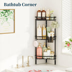 Corner Shower Caddy Stand - Rustproof Bathroom Organizer&Storage