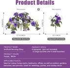 Artificial Flowers for Outdoors,UV Resistant Fake Flowers 6Pcs