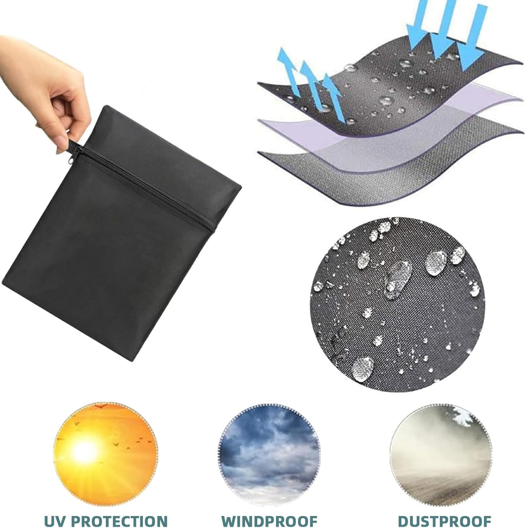 68" Extra Large Waterproof Outdoor Cushion Storage Bag – Heavy Duty Patio Furniture Cover with Zipper,Handles for Pool Decor,Christmas Tree Storage & Moving (173x76x51cm) (Black)
