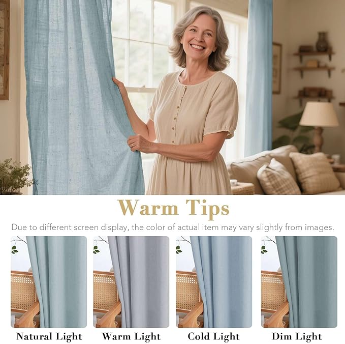 H.VERSAILTEX Living Room Linen Curtains - Image 3
