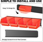 Wall Mounted Storage Bins, Plastic Hanging Storage Organizer Bins