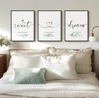 Framed Sweet Dreams Modern Minimalist Wall Art Bedroom, 3 Piece 12x16 Inch