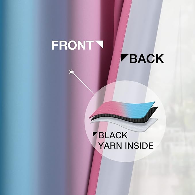Yakamok Ombre Pink and Blue Curtains - Image 5