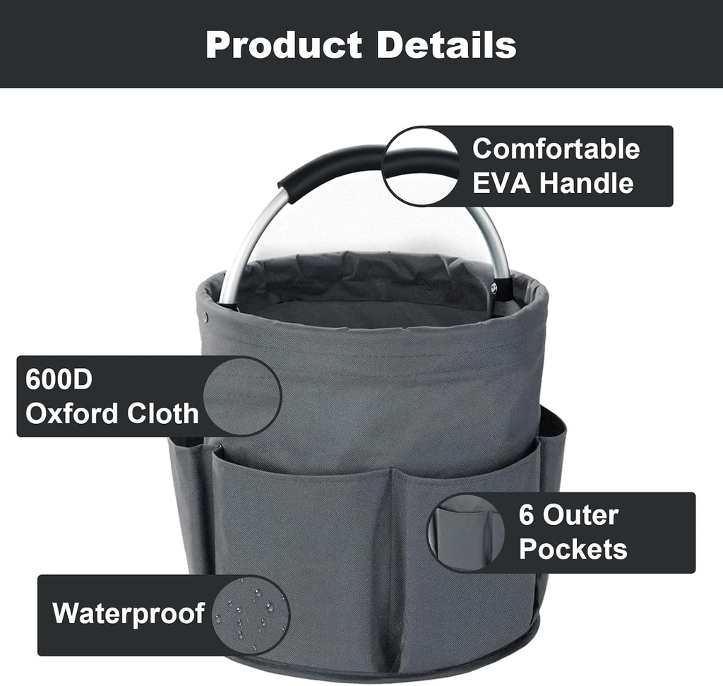 Cleaning Caddy with Handle, Cleaning Supplies Organizer Collapsible Bucket