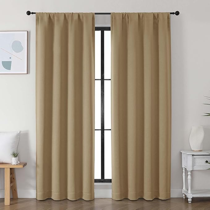 Simplebrand Ava Taupe Blackout Curtains by Simplebrand