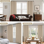 Joydeco Beige Curtains 95 Inches Long 2 Panels Set, Thermal Insulated Long - Image 6
