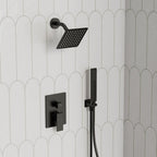 6" Wall Mount Shower System with Handheld Spray, Matte Black