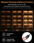 JUSJUBR Display Cabinet Lights, 8-Pack 12-Inch Dimmable Slim LED Light Bars