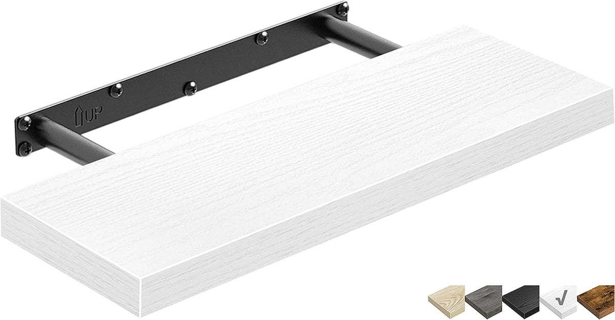 QEEIG Floating Shelf for Wall Small Shelf (White, Set of 1, 15.7" x 6.7")