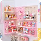 HGYZE Kawaii Peg Board with Hook, Trinket Shelf 4 Pack, Cute Room Decor