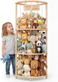 Corner Stuffed Animal Storage, Large Wooden Plush Toy Storage Zoo