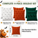 6 Pcs Halloween Plush Ghost Pillow Covers 18x18 Fall Pumpkin Home Decor