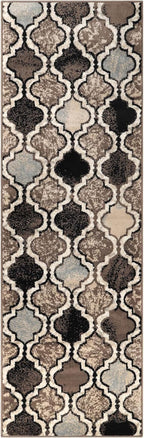 Superior Indoor Runner Rugs, Modern Area Rug, 2'7"x8', B Ivory