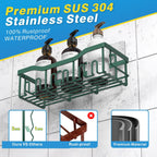EUDELE Shower Caddy 2 Pack, Adhesive Shower Organizer for Home Decor & Kitchen Storage, No Drilling, Rustproof Stainless Steel Bathroom Shelf Organizer