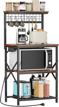 Furologee Kitchen Bakers Rack with Power Outlet, 22-Inch Microwave Stand