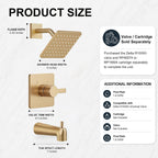 Replacement for Delta 13/14 Series Shower Trim Kit, Compatible with Delta R10000 Tub Shower Faucet Set, Brushed Gold Shower Head and Handle Set,Champagne Bronze (Cartridge and Valve Not Included)