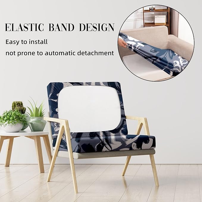 8Pcs Outdoor Cushion Covers, Patio Cushion Covers, Stretch Elastic Slipcovers - Image 5