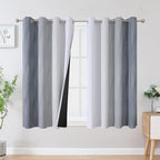 Estelar Textiler Grayish White and Grey Blackout Curtains by ESTELARTEXTILER