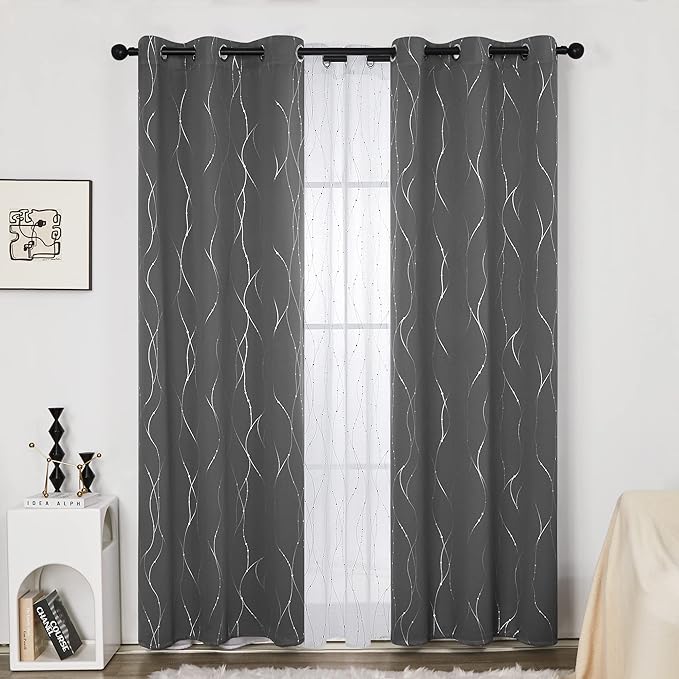 Deconovo Blackout Curtain, Thermal Insulated Soundproof Grommet Drapes - Image 2