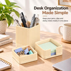 Aesthetic Desk Organizer Set,3-Piece Sturdy Plastic Office Accessories