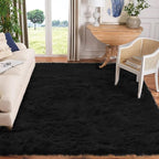 Goolela Black Area Rug 9x12 Fluffy Fuzzy Furry Rug - Image 2