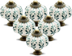 12pcs Ivory Pumpkin Knobs, Leaf Pattern Cabinet Knobs