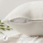 MIULEE Pack of 2 Couch Throw Pillow Covers 20x20 Inch Neutral Pure White Modern - Image 5