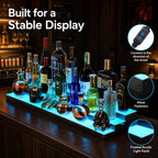 LED Liquor Bottle Display Shelf, 3-Tier 32 Inch Lighted Bar Shelf