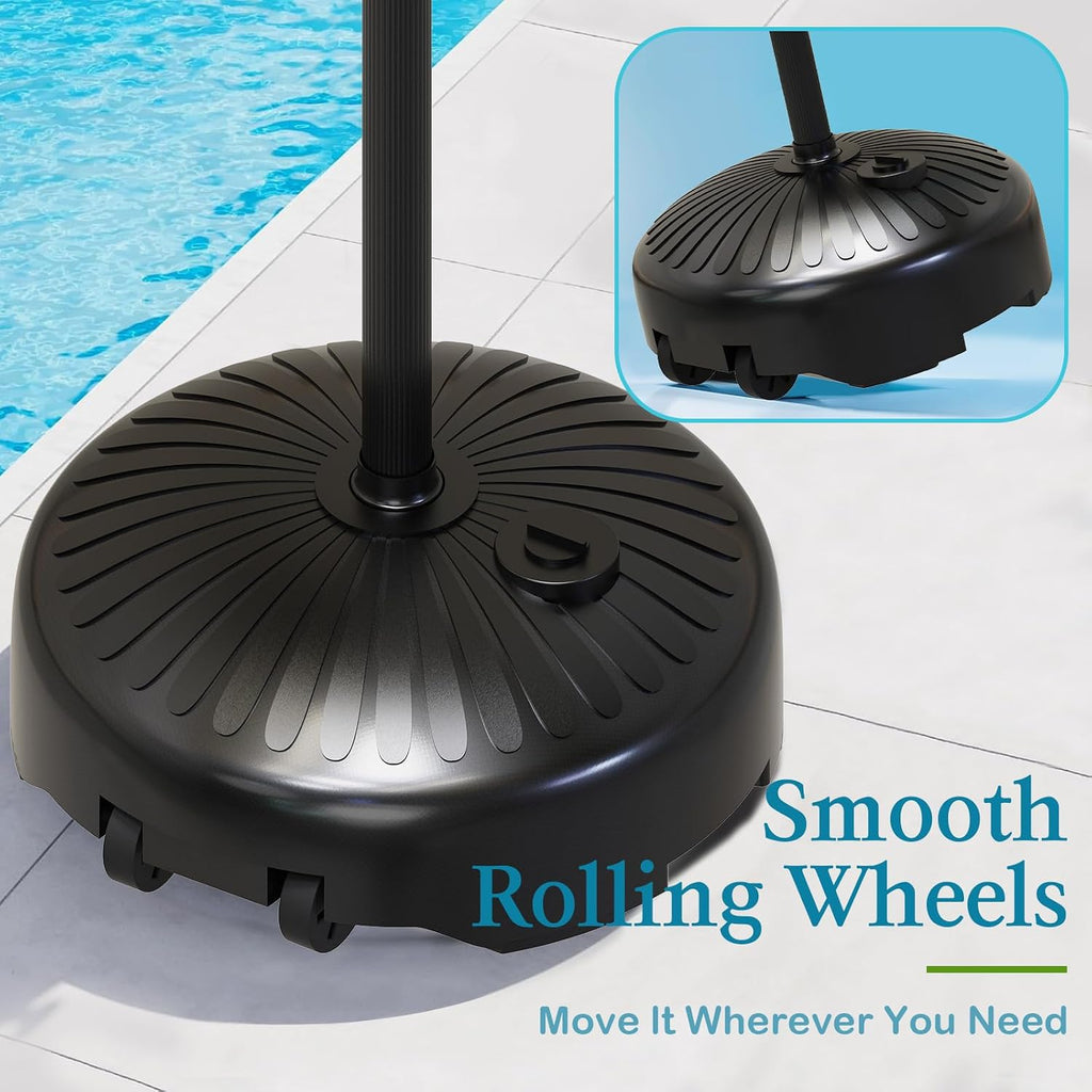 Pool Towel Rack Outdoor with Lights & Wheels