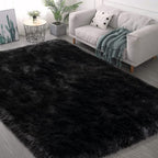 Black Faux Fur Rug for Bedroom 3'x5' Soft Shag Fuzzy Rugs for Living Room - Image 7