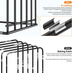 KORRTFID Kitchen Cabinet Organizer, Steel Cookware Holder, Divided Holder with 5 Slots for Skillets Baking Tray and Chopping Board Rack - Baking Pan Holder Storage (1 PC)