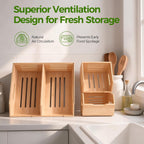 Extra Large Bamboo Pantry Storage Bins-Potato and Onion Food Storage Bin